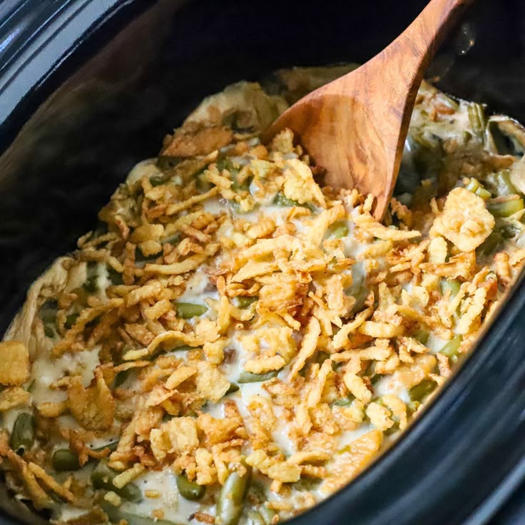 Free Your Oven: Easy Crockpot Green Bean Casserole for Thanksgiving